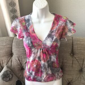 Sweet Pea Nylon Stretch Shirt Top Woman’s Small